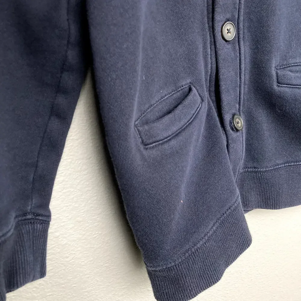 Gymboree V Neck Pocket Sweatshirt Cardigan - Navy Blue - Small 5/6
